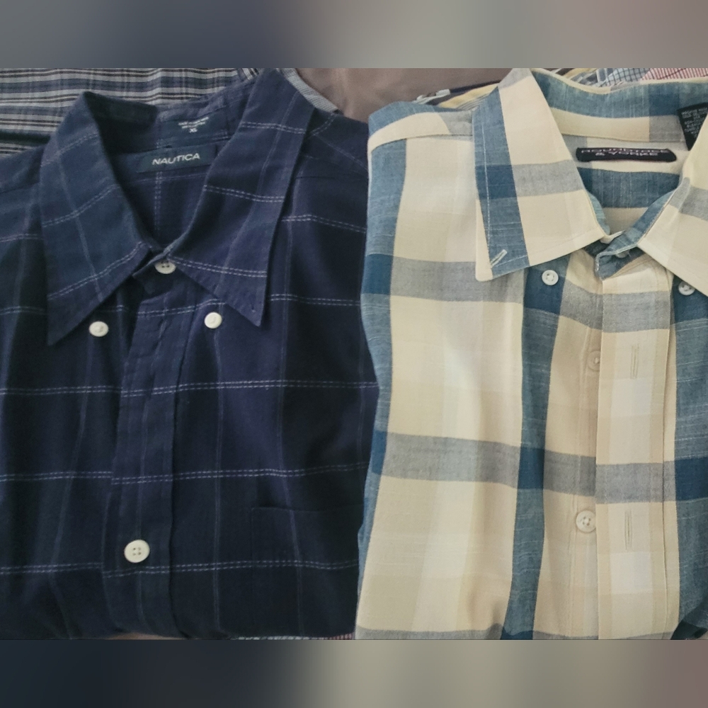 SOLD * SOLD BOGO * 2 Shirts Nautica & Roundtree Short Shirts XL Both Drycleaned